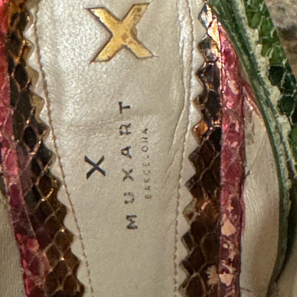 Colorful Metallic Python Sandals - image 4